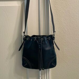 Coach vintage leather drawstring bag EUC!